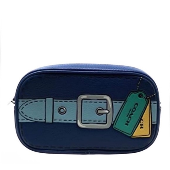 Coach Blue Wristlet with Belt Design - Picture 1 of 13